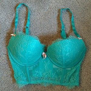 Victoria's Secret  32D teal lace demi bra